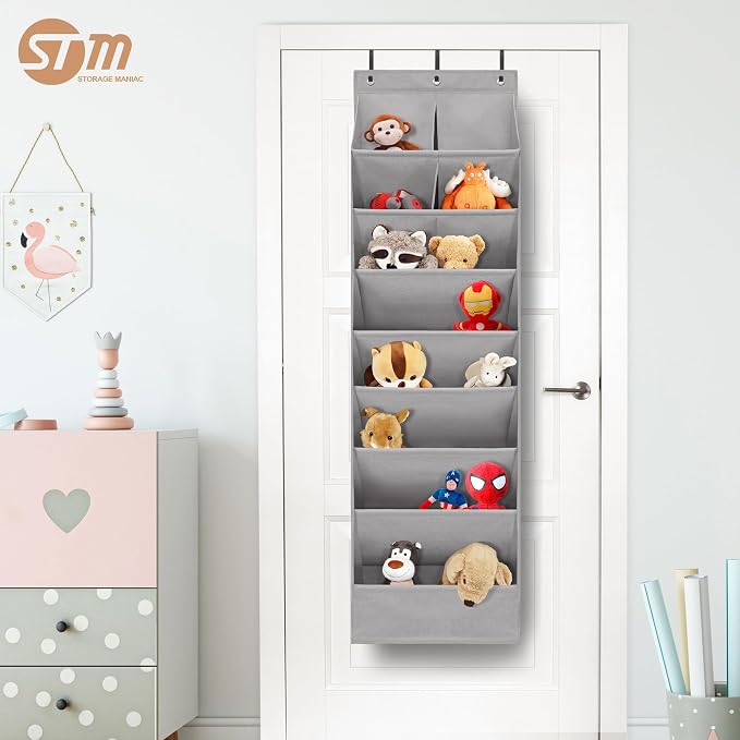 STORAGE MANIAC Over the Door Shoe Organizer Heavy-Duty Large Deep Pocket Hanging Shoe Organizer Shoe Rack Door Closet Shoe Organizer for Wall, Dorm & Narrow Door Storage Shoe Holder Grey, 2 Pack - Image 8