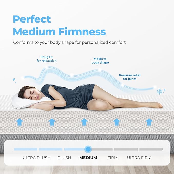 Neo Sleep 12 Inch Twin Cooling Gel Memory Foam Mattress for Cool Sleep Medium Firm Pressure Relieving CertiPUR-US Certified Foam, Comfort & Supportive Mattress in a Box Fiberglass Free (Twin, 12 in)