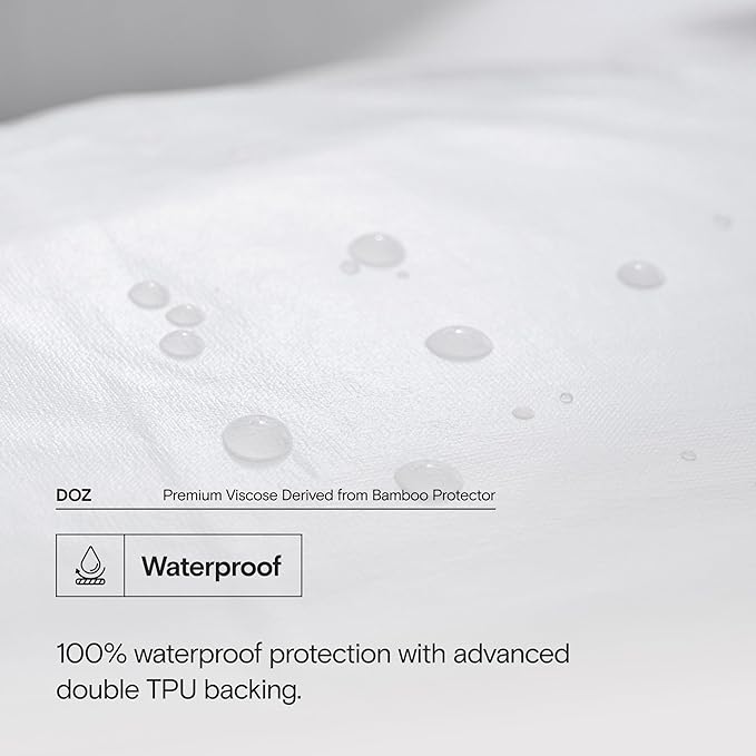 DOZ Mattress Protector, 100% Viscose Derived from Bamboo Surface, 3D Air Fabric Mattress Cover, 100% Waterproof, Ultra Soft, Noiseless, Machine Washable, 16 inch Deep Pocket (King)