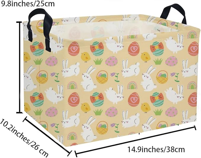Rectangle Easter Baskets Kids Baskets Cute Storage Bin Organizer Box for Room Decor Gift Basket - Image 2