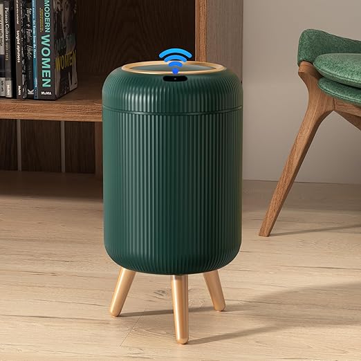 Bathroom Trash Can Automatic Touchless, 3 Gallon Smart Motion Sensor Garbage Can with Lid Electric Small Mini Trash Garbage Bin for Kitchen, Office, Toilet, Bedroom Diaper Trash Cans-Green by Onlcuk