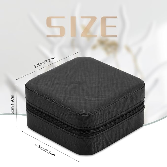 Neveika Jewelry Box with Mirror,Small Jewelry Organizer Box，Travel Jewelry Case for Women，Gift Jewelry Boxes for Female Girls (mirror black) - Image 2