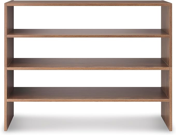 Whitmor Wood Stackable 2-Shelf Shoe Rack, Walnut, 31 inches - Image 5