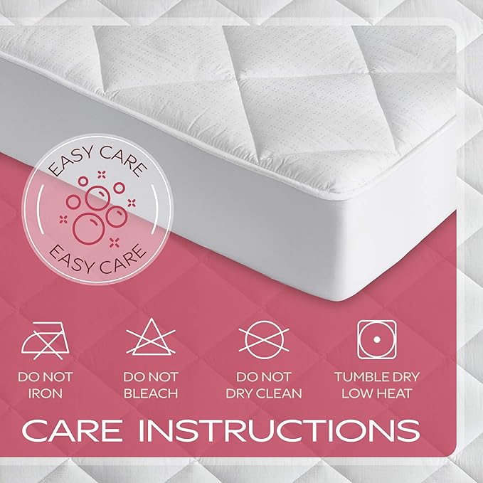 MAXI Queen Size Mattress Pad - Luxurious Cotton Sateen Mattress Protector - Soft, Comfortable, and Breatheable Mattress Cover - Mattress Pad Protects Mattress from Dust, Dirt, Spills, and Stains.