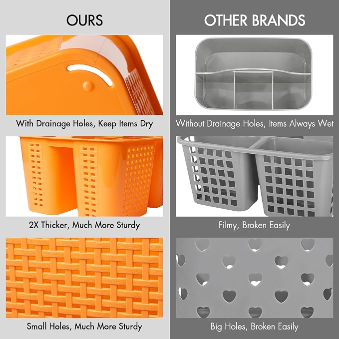 Tiawudi Portable Shower Caddy, Caddy Organizer with Handle, Plastic Shower Basket Hold Soap, Shampoo, Hair Supplies and Beauty Products, Cleaning Supplies Organizer for Home, Dorm, Shelf and Cabinet - Image 5