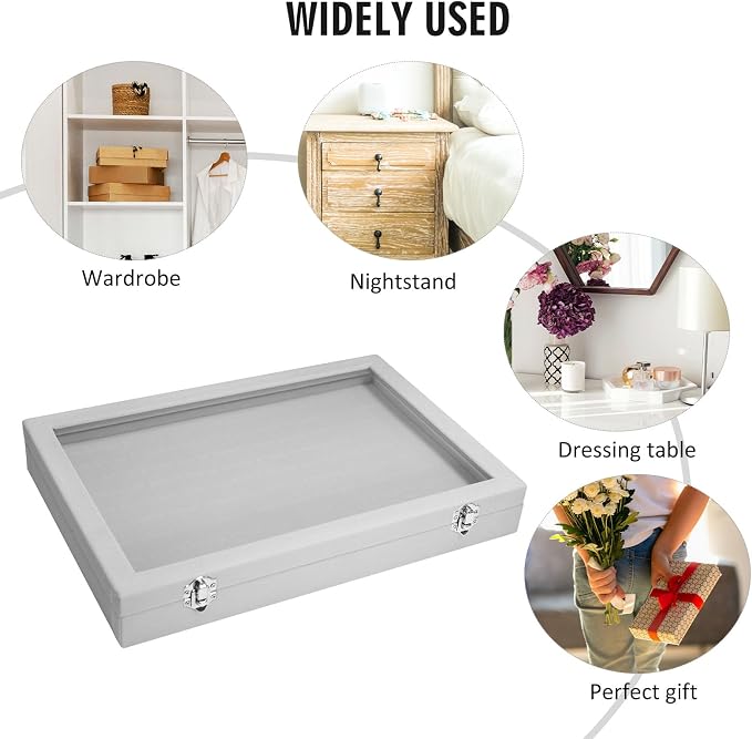 Vicoter Rings Organizer Tray 100 Slot Velvet Ring Earring Storage Box TranSparent Cover Jewelry Store Ring Display Box Jewelry Display Cabinet for Girl Wife Mother - Image 6
