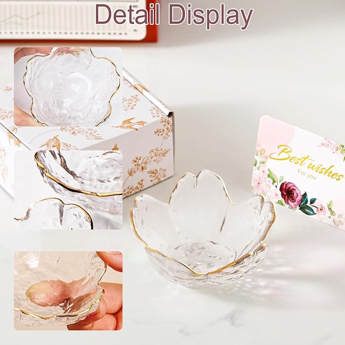 Birthday Gifts for Women Jewelry Dish Glass Ring Dish Holder Jewelry Tray Cute Vanity Organizer Room Decor Jewellery Tray Crystals Trinket Dish Nightstand Bedroom Decor Christmas Friendship Gifts - Image 4