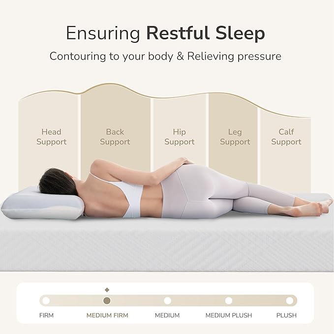 MLILY RV King Mattress in a Box, 10 inch Mattresses for RVs, Campers & Trailers, Green Tea Memory Foam Mattress for Cool Sleep & Pressure Relief, Medium, 72" x 80"