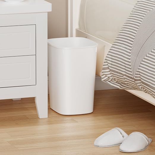 CEROELDA Small Bathroom Trash Can, 2.6 Gallon Slim Mini Garbage Can Small Trash Bin Plastic Waste Basket for Dorm Room, Bedroom, Office, Toilet (White) - Image 5