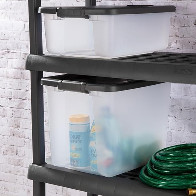 Sterilite 6-Pack ShelfTote, Clear Plastic Storage Bins with Lids, 50 Quart, Gray - Stackable Organizing Container Boxes for Closet, Bathroom, and Office - Image 5