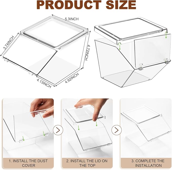 Yerliker 8 Pcs Clear Plastic Storage Bins with Lids Large Stackable Pantry Storage Organizer Bins Kitchen Organization Cabinet Organizers Ideal Containers for Fridge Kitchen abinets Bathroom