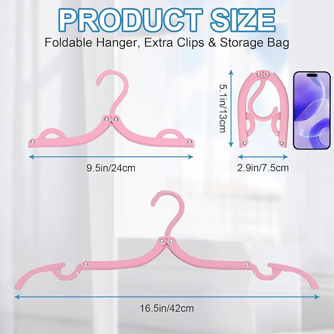 10 Pcs Travel Hangers Cruise Ship Essentials Accessories Portable Folding Clothes Hanger Foldable Drying Rack - Image 2