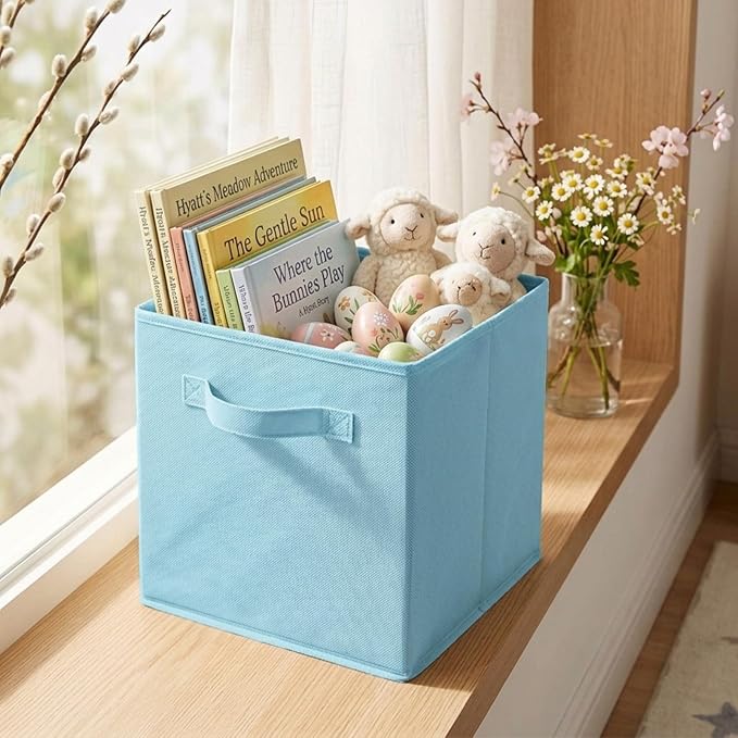 Shellkingdom Storage Bins, Foldable Fabric Storage Cubes And Cloth Storage Organizer Drawer For Closet And Toys Storage,2 Pack（Light Blue） - Image 7