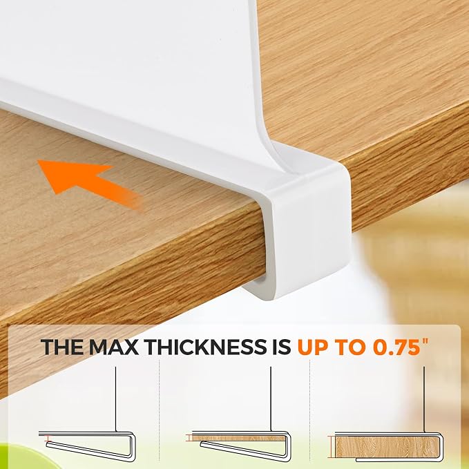 JOY DECOR 2 Pack Acrylic White Shelf Dividers for Closets Organizer and Storage Adjustable Vertical Wood Shelf Closet Separators for Clothes,Book,Bags in Bedroom and Kitchen - Image 3