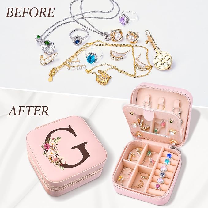 Inngeroo Christmas Stocking Stuffers for Women, Travel Jewelry Case Box Organizer Personalized Gifts, Fashion Travel Essentials Trendy Stuff for Teen Girls - Image 5