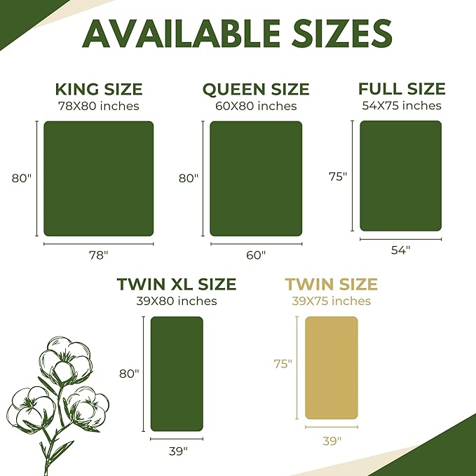 Twin Size 39x75” Premium Organic Cotton Waterproof Mattress Protector, 100% Cotton, Hypoallergenic, Cooling Mattress Pad Cover, Soft & Breathable Fitted Sheet Style up to 18" Deep - Rest Line