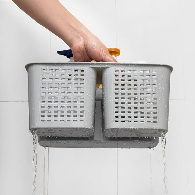 Tiawudi Portable Shower Caddy, Caddy Organizer with Handle, Plastic Shower Basket Hold Soap, Shampoo, Hair Supplies and Beauty Products, Cleaning Supplies Organizer for Home, Dorm, Shelf and Cabinet - Image 4