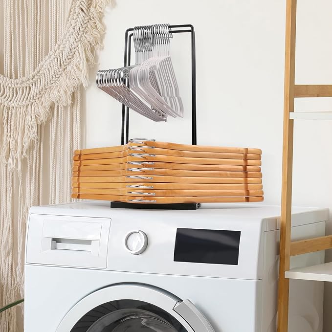 Hanger Organizer 4Pack Clothes Hanger Holder Organizer for Closet Laundry Room Coat Hanger Stacker for Wire Hangers Rack Stand Caddy for Adult Kids Velvet Pants Hangers Storage - Image 7