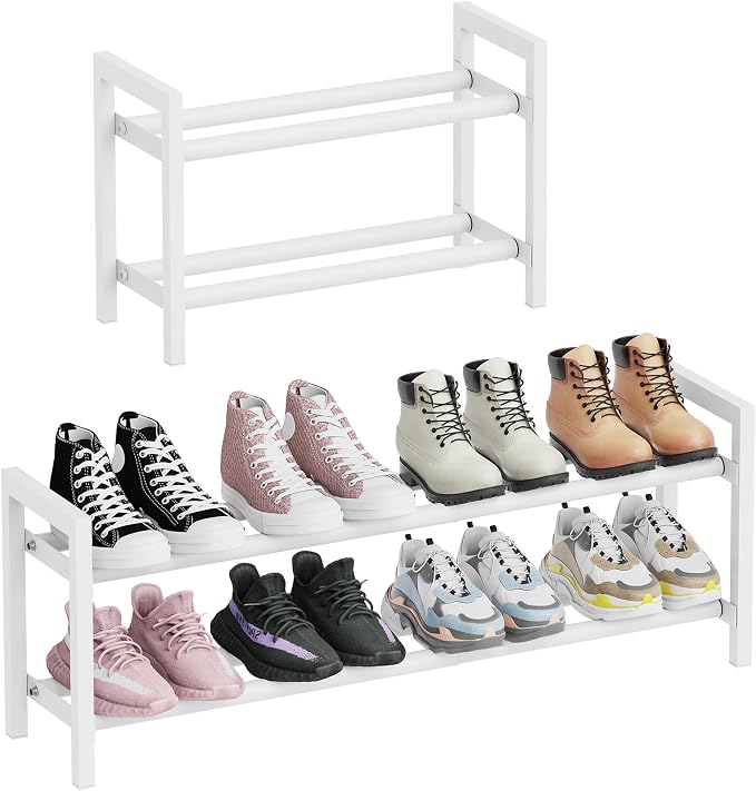 Mavivegue Expandable Shoe Rack, 2-Tier Adjustable Shoe Organizer, Shoe Shelf for Closet, Entryway, Front Door by Mavivegue