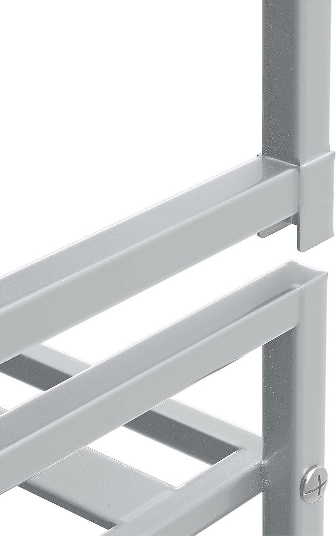 Simple Houseware 3-Tier Stackable Metal Panel Shoes Rack, Silver - Image 5