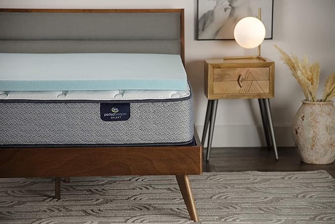 Serta ThermaGel Cooling, Pressure-Relieving Memory Foam Mattress Topper, 2 Inch, California King