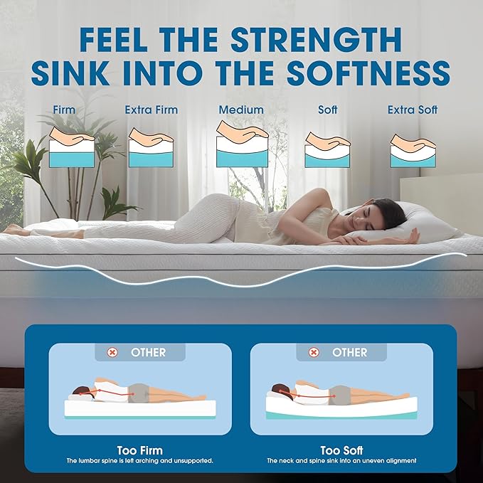 Dual Layer 3 Inch Memory Foam Mattress Topper King, 2 Inch Cooling Gel Memory Foam Plus and 1 Inch Pillow Top Mattress Pad Cover