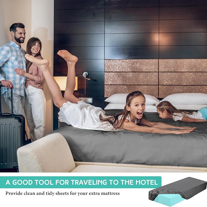2-3 Inch Mattress Topper Cover (Only Cover) Memory Foam Protector Microfiber Memory Foam for Latex Mattress Topper Gel RV(Twin XL 80 x 39 Inch,Dark Gray)