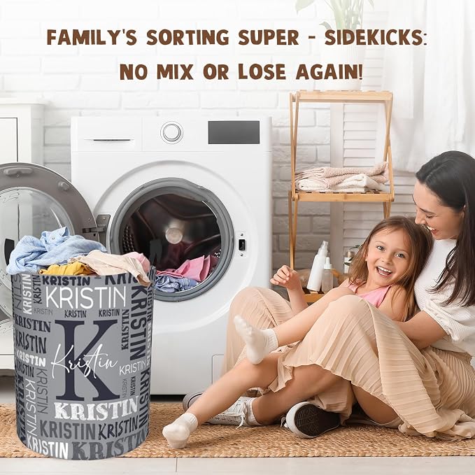 Custom Name Laundry Hamper, Personalized Laundry Basket with Name for Baby Boys Girls, Customized Collapsible Dirty Clothes Hamper Storage with Handles for Bedroom Bathroom Dorm Room Decor - Image 6