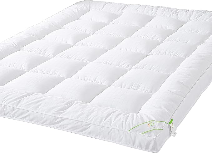Cotton Cooling Mattress Pad with Deep Pocket - Extra Thick Mattress Topper (Full) 2" Thick Gueest with Deep Fitted Skirt Quilted Stretch Pillow Top,Down Alternative Fill,Breathable