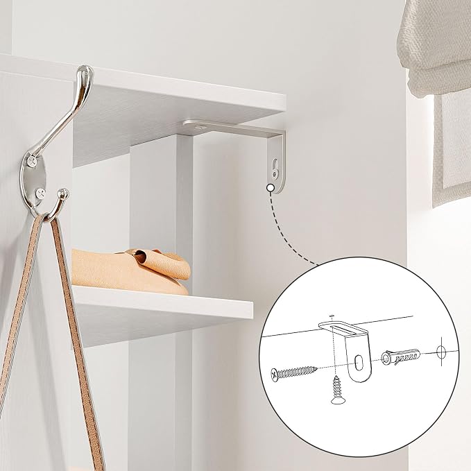 HOOBRO Vertical Shoe Rack, 8 Tier Wooden Shoe Storage Organizer with Hooks, Narrow Shoe Tower for 16 Pairs, Space Saving, for Entryway, Living Room, Bedroom, White WT750XJ01 - Image 7