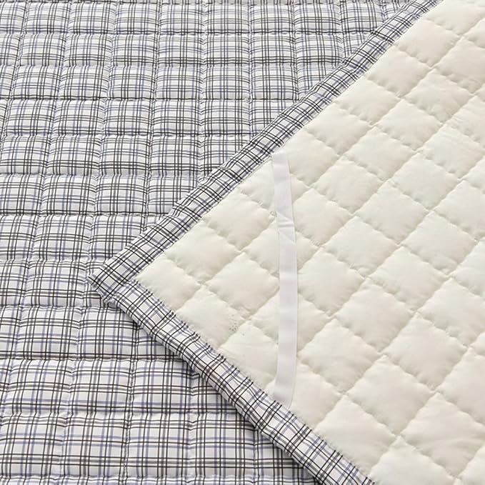 Mattress Pad Full，Breathable，Non-Slip Mattress Protector with Elastic Straps，Quilted Mattress Topper Cover for Adults and Kids，Raw Cotton，Washable