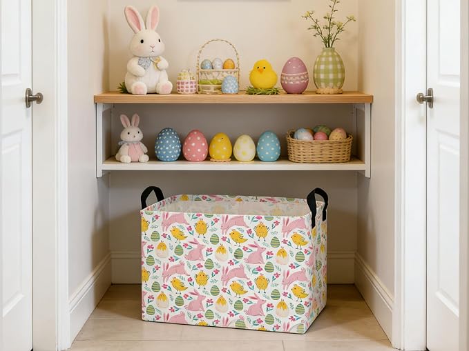 Rectangular Easter Basket Kids Basket Rectangular Cute Storage Bin Organizer Box Room Decor for Home Decor. - Image 5