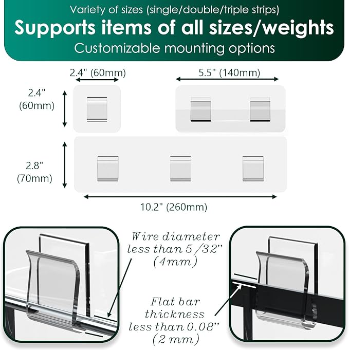 14 Pack Shower Caddy Adhesive Replacement, Strong Adhesive Shower Shelf and Hooks, No Drilling Adhesive for Shower Organizer, Soap Holder, Sponge Holder and Kitchen Rack - Image 2