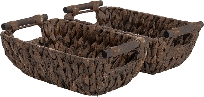 Storageworks Small Wicker Basket, Organizer Baskets for Shelves, Wicker Baskets for Storage, Decorative Storage Toilet Paper Basket, Vintage Home Decor, Water Hyacinth by StorageWorks
