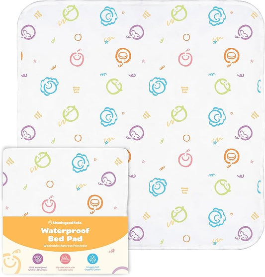 Potty Training Bed Pads for Toddlers Twin-Sized Beds, Tuckable Bed Wetting Pads for Kids, 100% Waterproof Mattress Protector, Non-Slip, Reusable & Washable Underpads (Tgt Design)