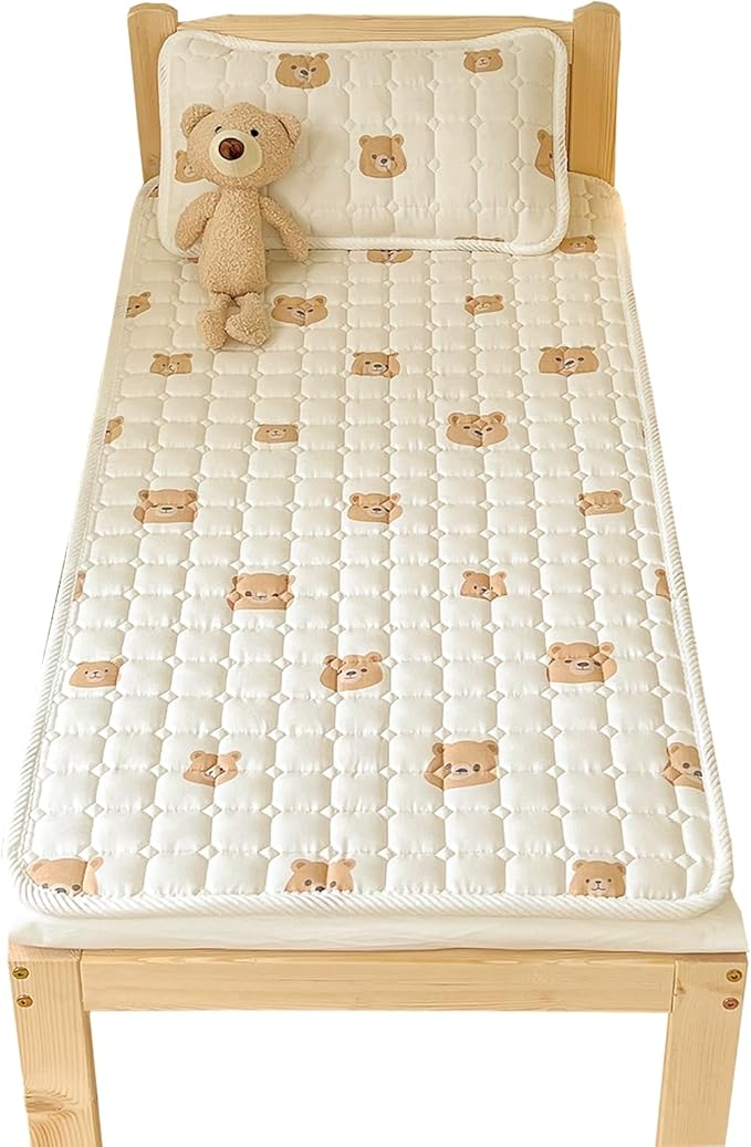 Baby Crib Mattress Cover Protector, Toddler Mattress 100% Cotton Mini Baby Mattress Protector Cushion,Toddler Mattress Topper。Cot Mattress Pad, Crib Cushion Bed Sheets