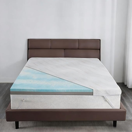Extra Firm Mattress Topper Twin XL Size 3 Inch, Cooling Gel+Bamboo High Density Mattress Topper with Removable Cover, Bed Topper for Pain Relief,No Smell,CertiPUR-US,79x38