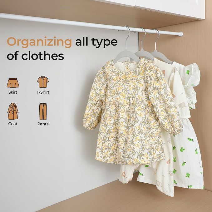 GoodtoU Kids Hangers Velvet 50 Pack Baby Hangers for Closet Non Slip Childrens Infant Hanger Grey - Image 5