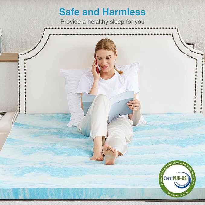 Mattress Topper, Twin Size Cooling Memory Foam Bed Toppers, 3 Inch Soft Mattress Pads for Sleeper Sofa, RV, Camper, CertiPUR-US Certified