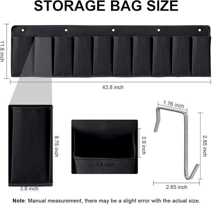 RVZONE RV Shoe Pockets 10 Pockets Heavy Hanging Bedside Storage Organizer with Sturdy Hooks Storage Pockets Hangs on bed for Shoes Toys and Tool Accessories - Image 2