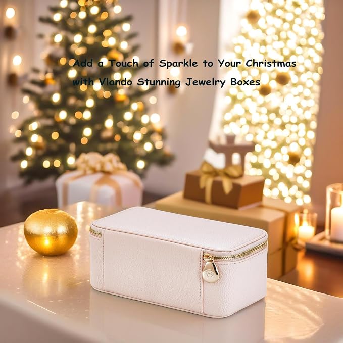 VLANDO Travel Jewelry Box Organizer – Portable PU Leather Jewelry Case with 6/8/12 Zippered Pouches, Compact Storage for Earrings Rings Necklaces Bracelets, Rosy Mauve - Image 4