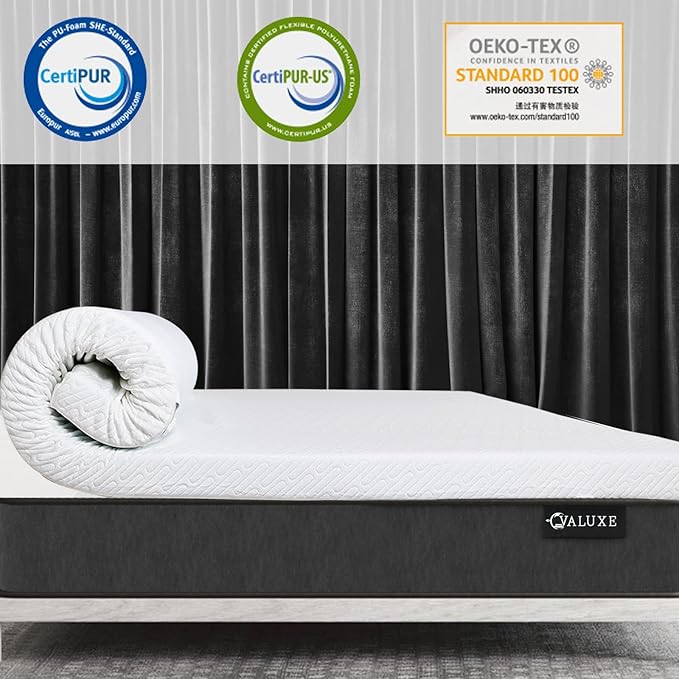 3 Inch Gel Memory Foam Mattress Topper Twin Size High Density Cooling Pad Pressure Relief Bed Topper (with Removable & Washable Bamboo Cover)
