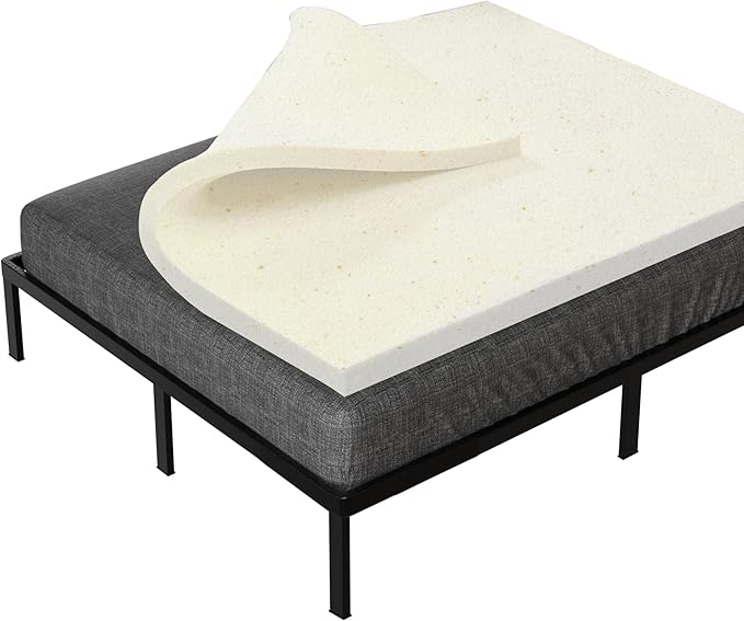 Treaton, 3-Inch Copper-Infused Memory Foam Mattress Toppers, Cooling and Pressure Relieving with Airflow Design, Twin, Beige