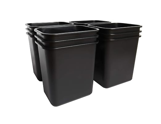 United Solutions 7 Gallon / 28 Quart Efficient Trash Wastebasket, Fits Under Desk, Small, Narrow Spaces in Commercial, Kitchen, Home Office, Dorm, Easy to Clean, Black (Pack of 12) - Image 3
