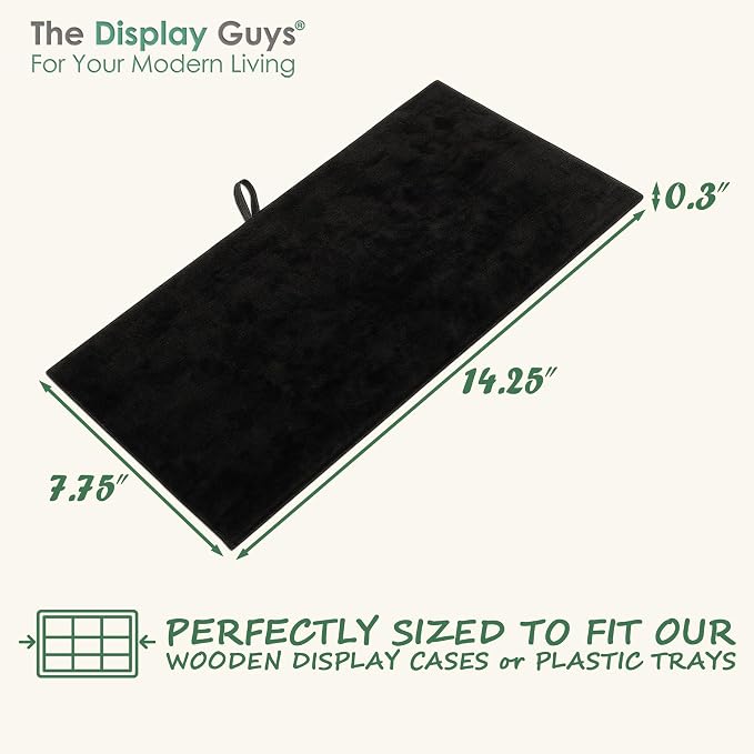 TheDisplayGuys For Your Modern Living 2-Pack Flat Foam Cushion Jewelry Display Pad Inserts - Velvet - Tray/Case Liners - Necklaces, Bracelets, Watches (Black) by The Display Guys - Image 3