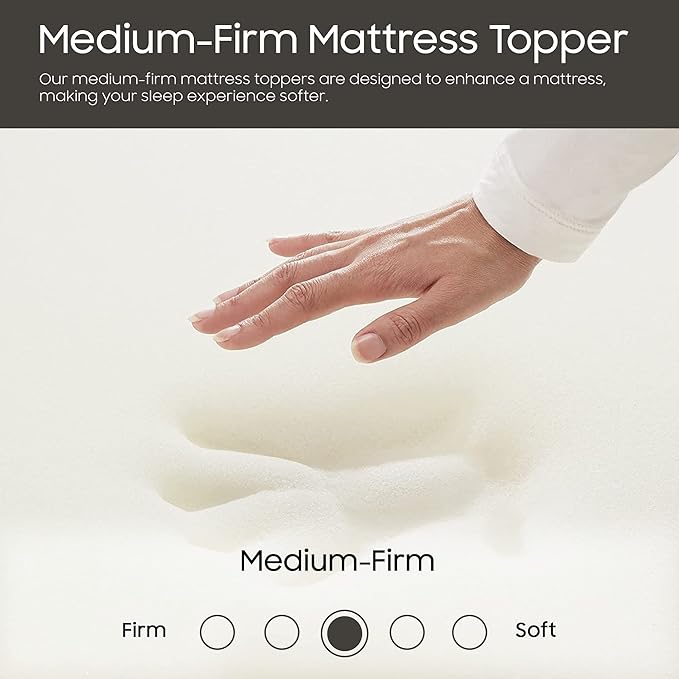 Treaton 1-inch Soft Foam Toppers with Orthopedic Benefits | Provides Proper Back Support and Relieves Pain, Extends Mattress Topper Life, Improves Better Posture, King, Green
