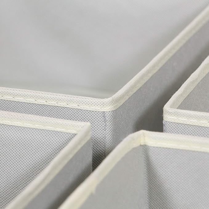 DIOMMELL Foldable Cloth Storage Box Closet Dresser Drawer Organizer Fabric Baskets Bins Containers Divider for Clothes Underwear Bras Socks Clothing,Set of 4 Grey 400 - Image 4