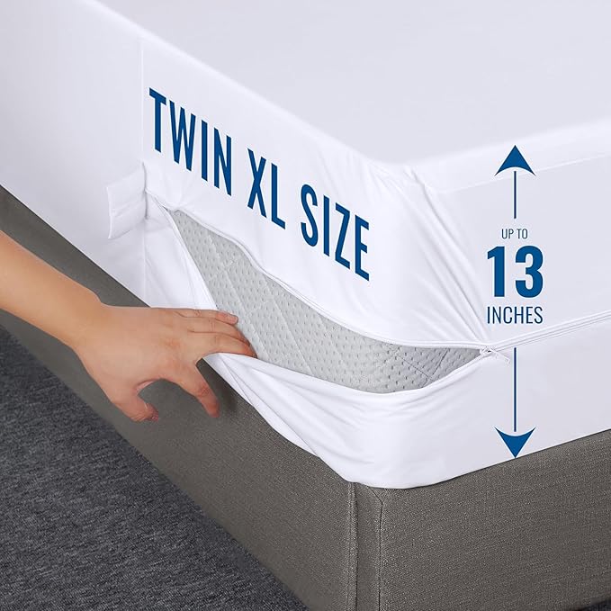 Twin XL Size Mattress Protector Zippered (Pack of 10), 100% Waterproof Bed Bug and Dust Mite Proof Mattress Encasement, Absorbent 6 Sided Mattress Cover by Utopia Bedding