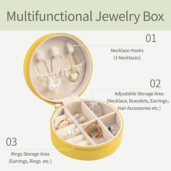6 Pack Portable Softball Travel Jewelry Case Softball Stuff Round Jewelry Organizer Storage Case for Team Athletes & Sports Enthusiasts Christmas Events & Milestones - Image 4