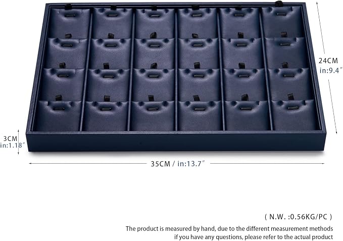 Oirlv Stackable 24 Gird Necklace Organizer Tray with Removable Jewelry Cards Necklace Pendant Jewelry Drawer Organizer - Image 8